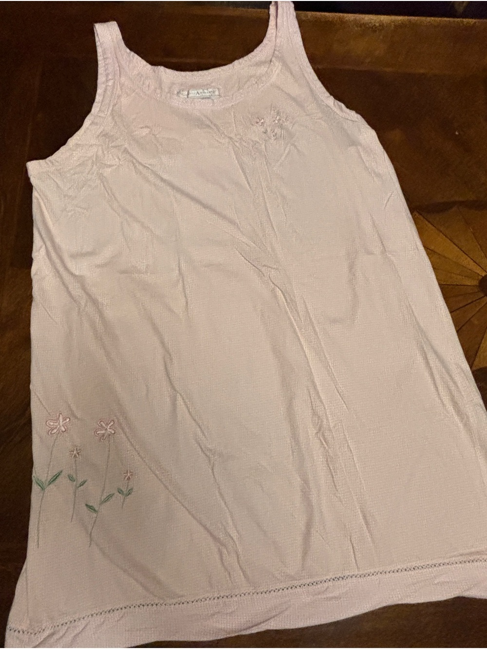 Vintage Earth Angels Light Pink Floral Embroidered Sleeveless Chemise